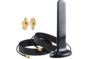 YILIANDUO 4G 5G WiFi Antenna 10dBi Omnidirectional Magnetic Base LTE Antenna with Dual RP-SMA Adapter Cable 2M + TS9 Adapters for Indoor Outdoor 3G/4G/5G/GSM/GPRS Router Iot Gateway Smart Home