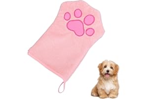 LUYANFX Serviette Chien, Serviette Animaux Domestiques Super Absorbante, Séchage Rapide, 22 x 15 cm (Rose)