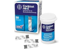 BEPANTHOL Bayer Contour® Next Sensors, tiras de prueba de glucosa en sangre, paquete de 50