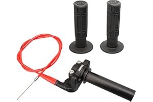 NIBBI Twists Throttle Grip,Dirt Bike Grips with Throttle Cable and Handlebar Grip for SSR125 Pit Bike, 22mm Motorcycle Throttle Assembly
