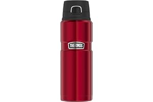 THERMOS STAINLESS KING BOTTLE 0,70 l, cranberry red, termos ze stali nierdzewnej z pokrywką Safe Flow Lid, gorący 15 h / 24 h zimny, butelka na wodę, butelka na napoje do herbaty, nadaje się do mycia