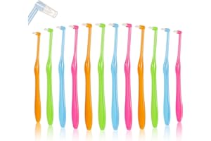 Xinstroe 12 Stück Tuft Zahnbürste, Einbüschelbürste Kleine Zahnbürste Getuftet Weich Büschelzahnbürste Trimm Single Interdental Zwischenraum Bürste