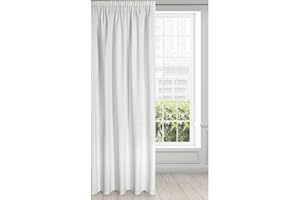 ‎EUROFIRANY Eurofirany Melanie Vorhang Samt Velvet Kräuselband -1 STK. Weich Edel Gardine 200g/m² Elegant Glatt Einfarbig Flauschig Modern Klassisch Wohnzimmer Schlafzimmer, 140x270 cm, Weiß