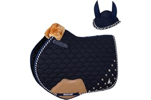 GALLOP SHOP Close Contact Jewel Umbrella Style Saddle Pad / Horse Cloth (Navy, Full)