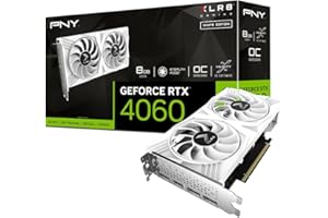PNY Carte Graphique GeForce RTX™ 4060 8GB XLR8 Gaming Verto Dual Fan OC White Edition DLSS 3