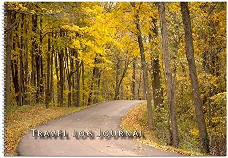 Caravan and Motorhome Owners, Travel Record Log and Journal Forest Road Yellow (Design 1)