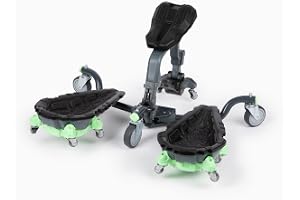 Kneel-It V3 knäskydd med hjul för arbete, hållbara ergonomiska mobila knäskydd med säte, 360° svängkapacitet, stöder 163 kg, hopfällbar, optimal för alla golvjobb