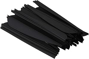 Cuasting Arrows Vanes 4 Inch Plastic Feather Fletching for DIY Archery Arrows 50 Pack(Black)