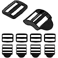 Hariendny 5 Sets Backpack Strap Clips Plastic Buckle Clips Webbing Strap Slider Buckles, Adjustable Straps Clips Black Backpack Buckle Replacement Ladder Slider for Backpack Strap