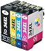 Produktbild 4 XL Tintenpatronen kompatibel zu Epson T3476 34XL für Epson Workforce Pro WF-3720DWF WF-3725DWF - Schwarz/Cyan/Magenta/Gelb, hohe Kapazität (BK: 1.100 & C/M/Y: 950 Seiten)