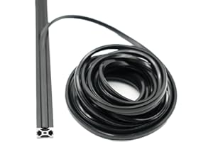 Iverntech Tira protectora contra el polvo para 20 series 6 mm tipo V ranura tipo T tipo Slot de perfil de aluminio (negro, 5 m)