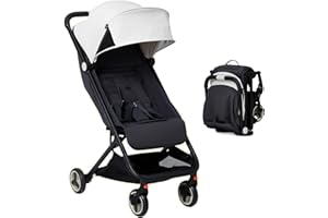 PORTOALEGRE Passeggino Leggero Fino a 25 kg, Passeggino Compatto Pieghevole con Una Sola Mano, Ruote Robuste, Può essere portato sull'aereo