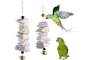 BUNDLEMALL Hueso de sepia de loro, frágil, campana, columpio, escalada, juguetes masticables, pico de pájaros y suplemento de calcio para periquitos de hueso, cacatúa, agapornis (Set-A)