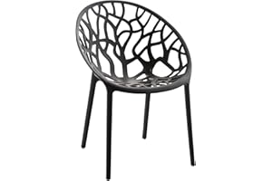 ‎CLP CLP Gartenstuhl Hope Aus Kunststoff I Wetterbeständiger Stapelstuhl Mit Einer Max. Belastbarkeit Von 150 kg, Farbe:schwarz