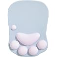 Tapis De Souris Ergonomique Avec Repose-poignet Gel - Design Chat Kawaii Rose, Antidérapant, Pour Bureau/jeux