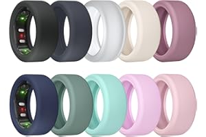 MAKCPOIMER RingConn Gen 2 – Lot de 10 coques de protection en silicone élastique pour entraînement de l'air RingConn Gen 2 pour homme et femme (toutes les 10 couleurs-3, S (7/8/9/10/11))