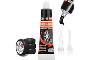 Flintronic Colla per Riparazione Pneumatici, Sigillante Pneumatici Auto,con Ugello e Raschietto Riparazione Rapida di Crepe e Buchi nei Pneumatici, per Bici/Moto/Auto-30ml
