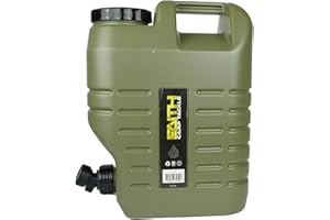 FAITH CARP TACKLE Faith Jerrycan avec robinet - Vert - Qualité alimentaire - Poignée - Robinet de vidange - Convient pour le camping et la pêche - Polyéthylène durable - Fiabilité pour les déplacements - Aventure avec