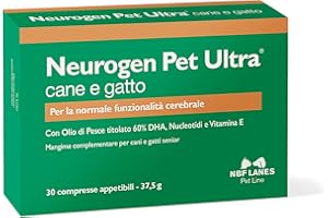 NBF Lanes | Neurogen Pet Ultra Cane e Gatto, 30 Compresse Appetibili, per la Normale Funzione Cerebrale, Cani e Gatti Senior