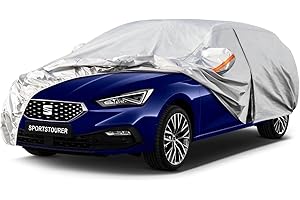 Kayme Funda Coche Familiar Exterior, Compatibles con Seat Leon Sportstourer/ST/X-Perience (2012-2025), Cubierta para Coche Impermeable Transpirable Antipolvo de 6 Capas, Cubre Coche con Cremallera.