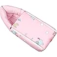 R for Rabbit Snuggy Baby Sleeping Bag & Carry Nest 100% Cotton Holding Bedding Set for New Born Babies, Portable Travel Friendly 3 in 1 Convertible Set of Infants Upto 12 Month 75x48 Cm (Blush Pink)