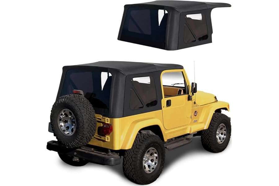 Sierra Offroad Replacement Soft Top with Tinted Windows, fits Jeep Wrangler TJ Model 1997-2006, Premium Sailcloth Vinyl, Factory Quality and Precision Fit, Black