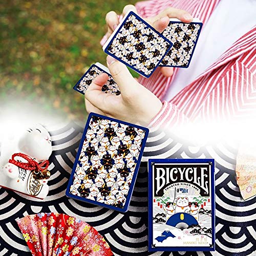 U.S.P.C.C. Bicycle Maneki Neko (Blue) Playing Cards by Bocopo
