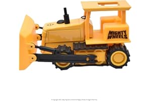 Mighty Wheels Steel Bulldozer Truck Toy 4.75" - Free-wheeling Bulldozer Toy Truck with Action Parts - Durable Steel and Plastic Construction Toys for 3+ Year Old Boys and Girls