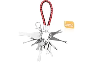 Emergency Light Test Key Set 11 Pack with Upgraded Braided Key Ring, Mellbree Fish Key Set for Emergency Lighting Test