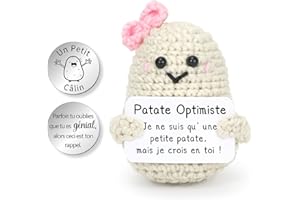 Aurasky Patate Optimiste, Pomme de Terre Optimiste, Poupées de Pomme Terre avec Carte Positive et Câlin Porte Bonheur, Drôle Cadeaux pour Homme Femme Enfant Couple Collègue