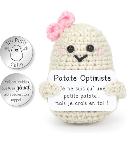 Aruigu Poupée De Pommes De Terre Positives, En Laine à Tricoter, Avec