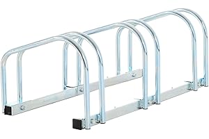 HOMCOM Aparcamiento 3/5/6 Bicicletas Soporte Aparcar Bici Suelo y Pared Garaje Almacenamiento Acero