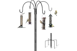 SEGNAYEN Bird Feeders Hanging Station, 225cm Bird Feeder Stand, Free Standing Heavy Duty Metal Bird Feeding Pole and Hangers, Extra Tall Shepherds Crooks Hooks for The Garden Decorations