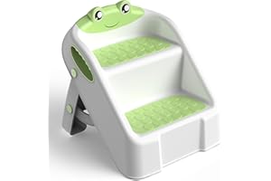 JABAKA CIRCLE Sgabello Bambini, Scalino Per Bambini bagno Robusto Scaletta a 2 Gradini per Bagno, Lavandino e Toilette, Compatta e Antiscivolo per Bagno, Cucina, WC e Lavandino, Sopporta Fino a 90 kg