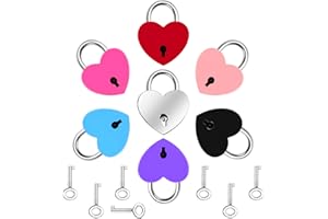 YAKLEE Lucchetto Colorato con Chiavi 7pcs Piccolo Lucchetti Per Bagagli a Forma di Cuore, Lucchetti Squisiti Per Valigie, Zaini da Viaggio, Wardrove, Quotidiano, 7 Colori (32 * 25 * 6mm)