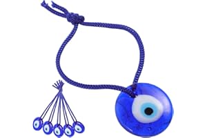 HOMSFOU Türkisches Auge zum Aufhängen 6 Stück Glas böser Blick Glücksbringer mit Seilen Nazar Boncuk Blaue Perlen mit bösem Blick für Zuhause Auto Spiegel Taschen