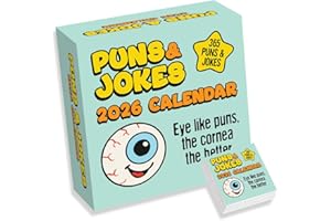 WORLD OF WALLCHARTS 2026 Daily Pun & Joke Desk Calendar – Tear-Off Adult Humour – Secret Santa Gift, Stocking Filler Idea & Coworker Gift – With Stand & UK Dates