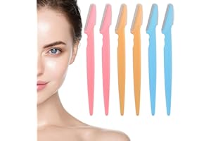 ZOKABOC 6 Pcs Eyebrow Razors Women, Facial Hair Remover, Eyebrow Shaper, Shaver Trimmer, Face Razors, Exfoliating Dermaplaning Tool, Peach Fuzz Removal for Women Beauty