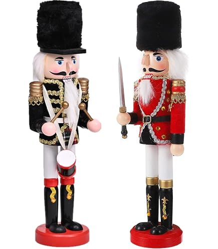 Soldat Casse-noisette De Noël En Résine – 35 Cm Avec Tambour Et Socle, Décoration Festive