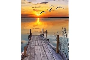 JanFebMar Malen Nach Zahlen Erwachsene DIY Handgemalt Ölgemälde Kit Mit Knitterfreie Leinwand, 4 Pinsels und Acrylfarbe Rahmenlos 40 X 50cm