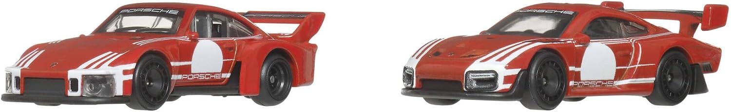 Hot Wheels Premium Car Culture Pack con Dos vehículos (Porsche 935 & 2018 Porsche 935) a Escala 1:64, neumáticos Real Riders, chasis Metal, Juguete para coleccionistas, JHW51