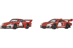 Hot Wheels Premium Car Culture Pack con Dos vehículos (Porsche 935 & 2018 Porsche 935) a Escala 1:64, neumáticos Real Riders, chasis Metal, Juguete para coleccionistas, JHW51