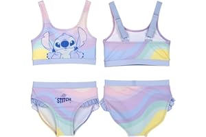 CARTELYN Bañador de Puntada para niña de, una Pieza, cómodo y Lindo, Ideal para Playa, Piscina o cumpleaños Stitch, Blanco,