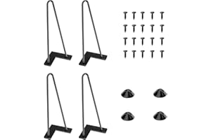 SANKEYTEW 25cm Metal Hairpin Table Legs, Set of 4 with Floor Protectors and Screws (25 cm, 2 Rods)