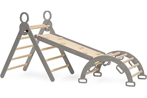 Deryan Montessori inomhuslekset inomhus för småbarn och barn – klättervägg, 5-i-1 klättertriangel, triangel, vikbar klätterle
