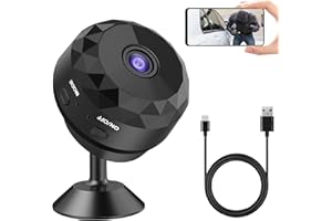 ATSHLD Mini Telecamera 1080P HD Senza Fili con WiFi – Telecamera di Sorveglianza Compatta con Audio e Video in Tempo Reale, Batteria a Lunga Durata, Supporto Magnetico 360° per Interni/Esterni