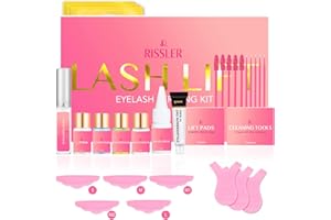 RISSLER Laminazione Ciglia Kit Completo, lash lift per Sopracciglia e Ciglia, Kit Extension Ciglia Migliorare 2023, con Nuova Colla, per laminazione ciglia Professionale, Semi permanente (Classic)