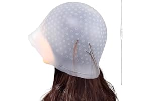 RUGBOL Highlighting Cap, Highlighting Kit Hair Blonde Highlighting Kit Hair Streaking Kit for Professional Salon Silicone Hairdressing Tools for Women Men