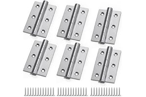 Bwintech 3 Pairs 75 x 50 x 2.0mm(3 inch) Satin Chrome Brushed Hinge for Fire Door, Steel Fire Rated Internal Door Hinges, Ball Bearing Hinge for Internal Use in Residential and Commercial Buildings