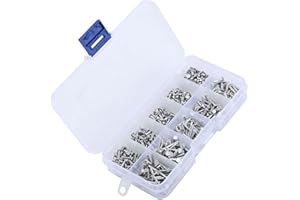 Yctze 500 Remaches de Aluminio de Cabeza Plana M2, Remaches Sólidos de 3 Mm a 18 Mm de Longitud, Adecuados para la Fijación de Mangos de Cuchillos y Otras Aplicaciones